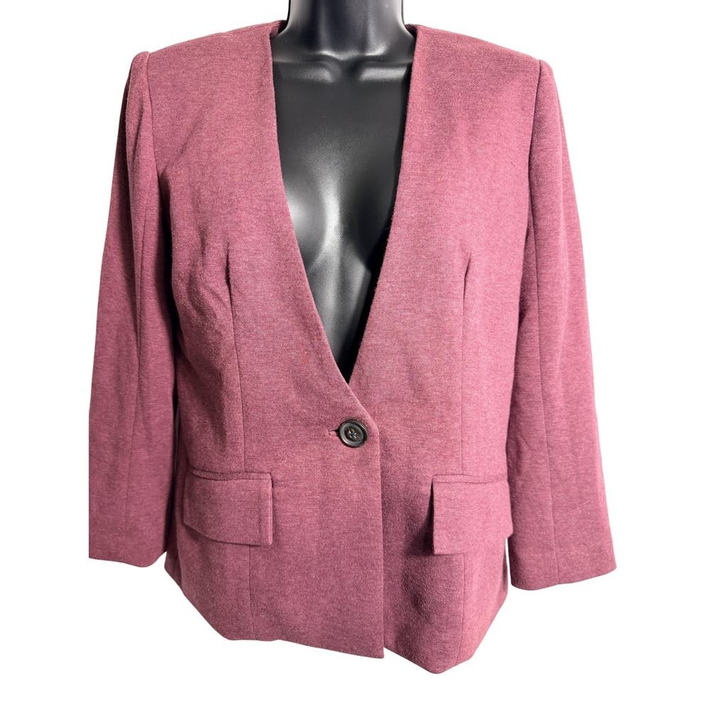 Cartonnier Blazer Womens Small Pink One Button Lined Pockets Suit Jacket